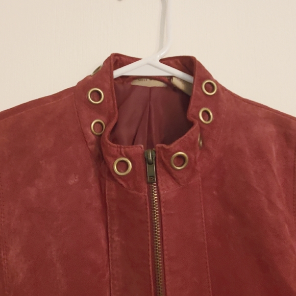 Ruff Hewn Burgundy Sued Leather Jacket - Picture 2 of 10